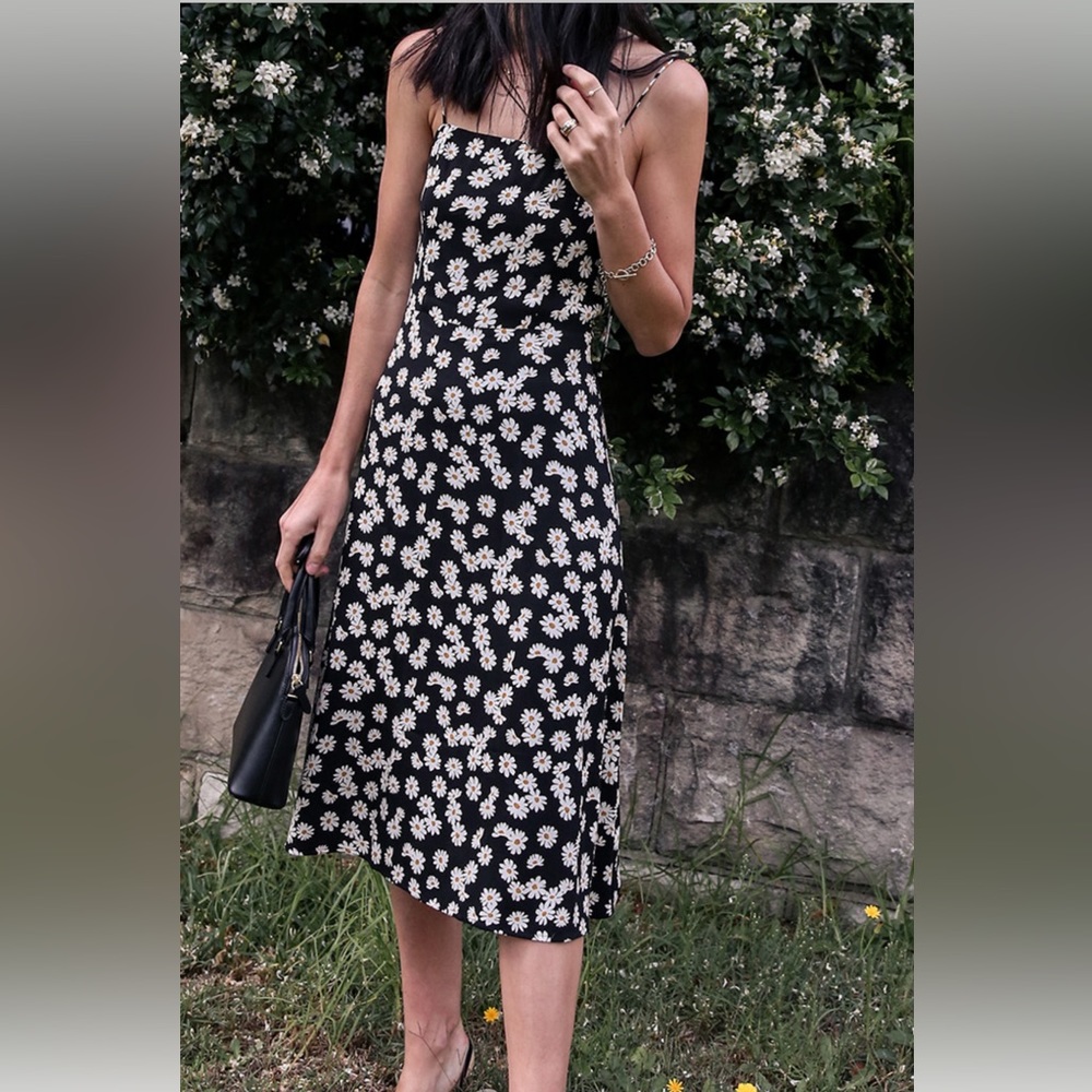 Reformation Black Sunflower Dress